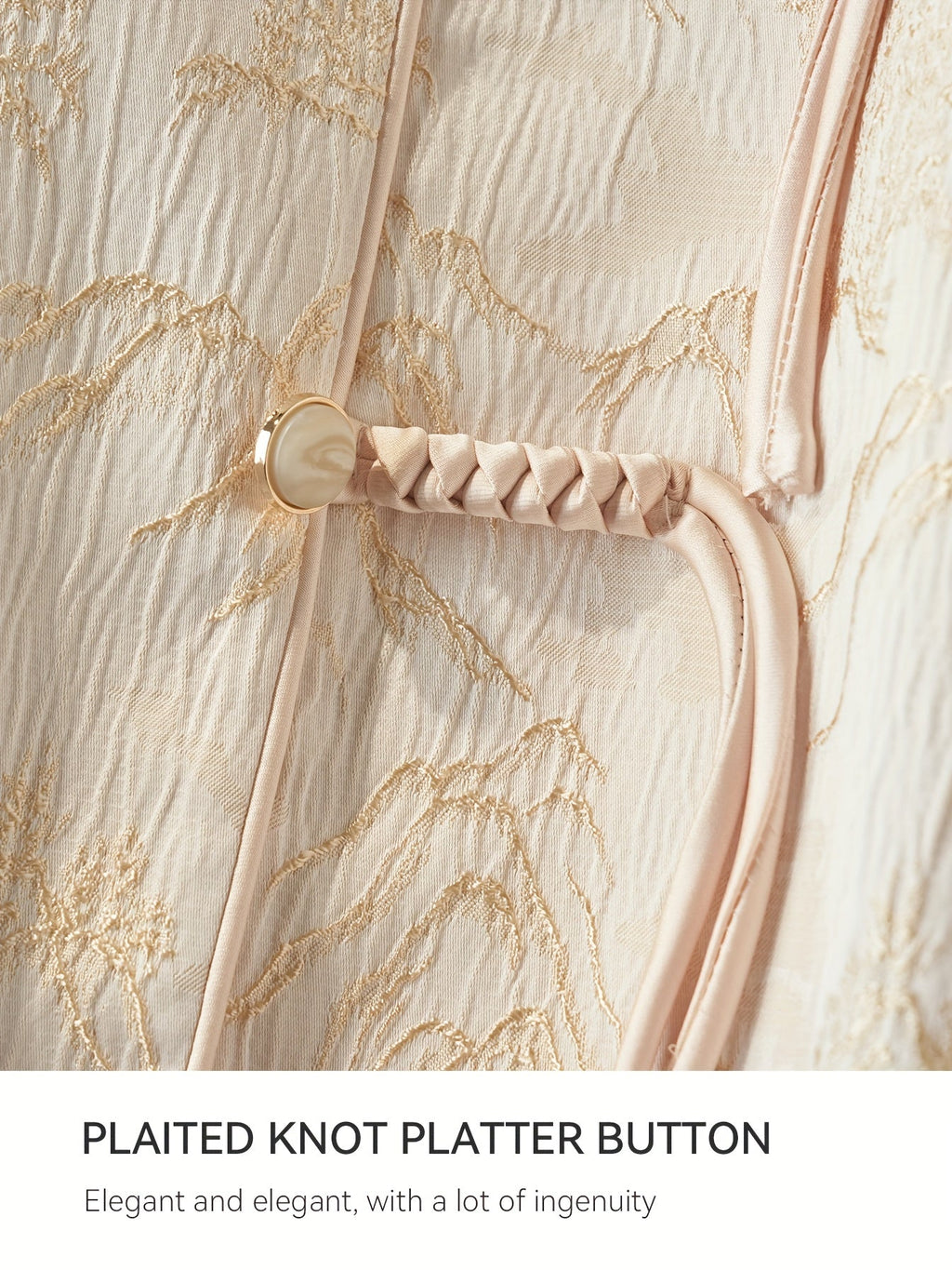 IHIMI Women's Elegant Ethnic Textured Jacket - V-Neck Long Sleeve Button Front Casual Commuter Coat, Machine Washable Lightweight Spring Summer Fall Outerwear, Singlesided Pocket