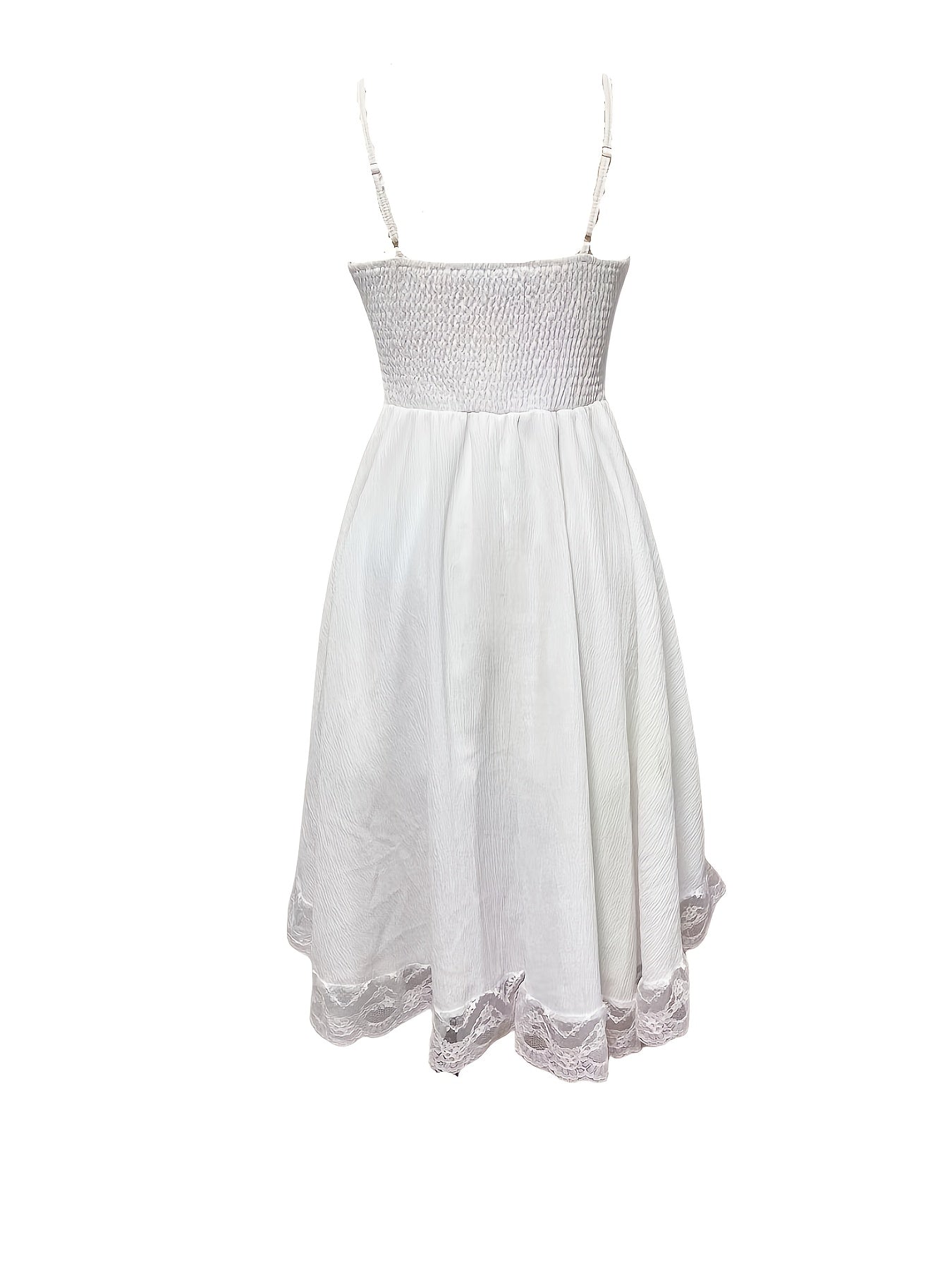 Vintage Bohemian Western Sundress with Lace Trim - Sleeveless V-Neck, Ruffled Hem, Mid-Length A-Line Dress for Women, Perfect for Spring\u002FSummer, Casual Outings Attire, Casual Outing Dress | Bohemian Style | Lace Detailing, Bohemian Dress